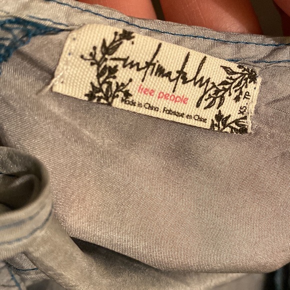 Free People Intimate Silk Elegant Gray and Blue Tie-Dye Maxi Dress. Size XS - Picture 4 of 11